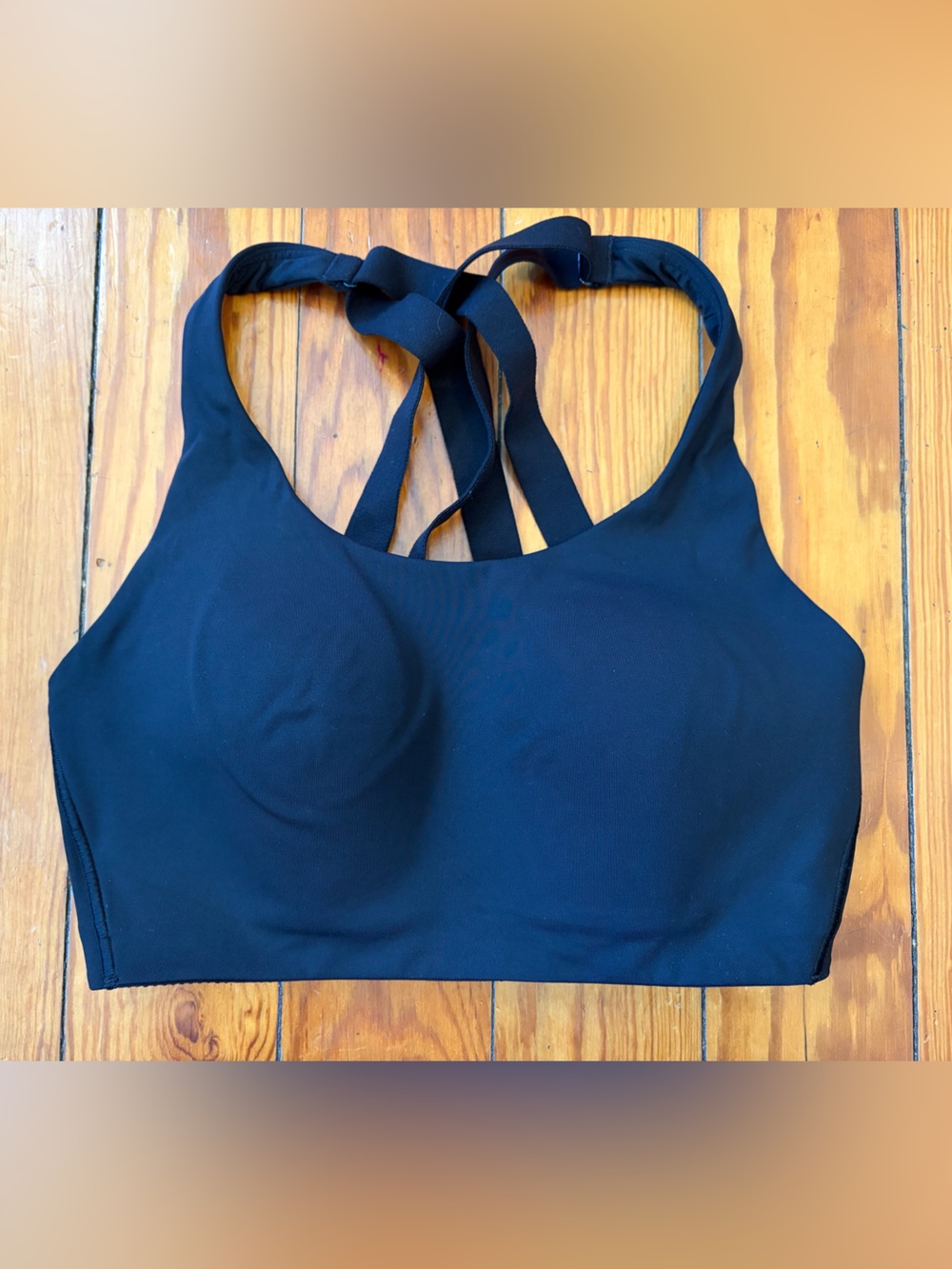 Lululemon Energy Bra High Support 32D Black running molded cups hook and eye